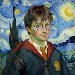 a painting of Harry Potter by Van Gogh