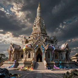 a beautiful temple made of iridescent slime