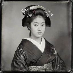 1 8 5 0 s photo of a beautiful japanese princess, circa 1 8 5 6, photography, tintype, japan, clear, very coherent, high quality