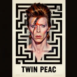 twin peaks poster art, portrait of david bowie lost in the maze, other dimension, this is his fate for the next two years, by michael whelan, rossetti bouguereau, artgerm, retro, nostalgic, old fashioned