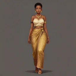 beautiful ethiopian woman, extremely detailed, sharp focus, wide view, full body shot, smooth, digital illustration, by rossdraws, frank franzzeta, sakimichan