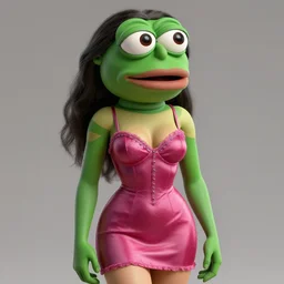 portrait of strong pepe in love sexy dress, concept art, trending on artstation, highly detailed, intricate, sharp focus, digital art, 8 k