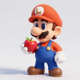 waluigi eating apple, 3 d digital painting, cgsociety, artwork, 8 k, hyperdetalied,