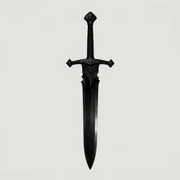 an evil black sword on a blank background. ( rpg illustration )
