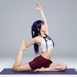 Yuffie Kisaragi doing yoga