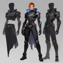 Cyberpunk god, artstation character reference sheet