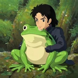 michael jackson as a frog in the style of studio ghibli