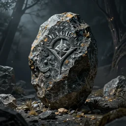 Magic stone, dark fantasy, digital art, HD, detailed.