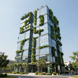 a building made out of tree and glass