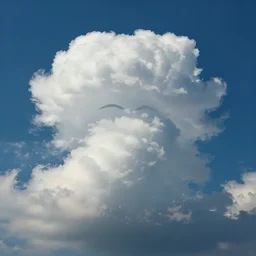 cloud with a cloud strife's face on it, trending on artstation, high contrast, highly detailed, epic, 4 k, artstation, greg rutkowski, makoto shinkai, beautiful sky