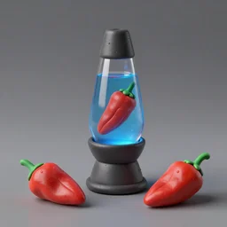 a 3 d play - doh sculpture of a habanero pepper in a lava lamp