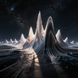 digital art of a cosmic synth wave horizon