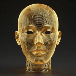 a gold wire structure, hollow, beautiful, portrait, artstation, face n - 9