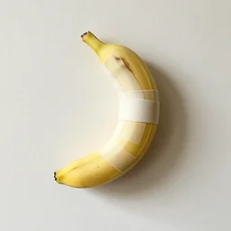banana duct taped to an empty wall