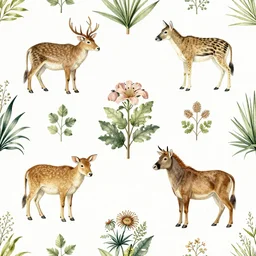 animals and plants on a white background, wallpaper, Illustration, Anatomical Drawing, Painting