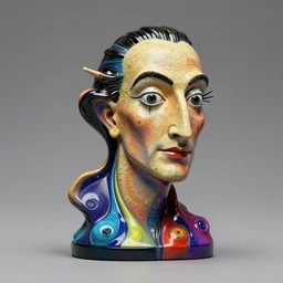 3D abstract resin miniature sculpture by Salvador Dali, psychedelic, abstractionism, realistic, 8K, Hyperrealism, Subsurface scattering, raytracing, Octane Render, Zbrush, simple background