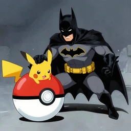 batman being caught as a pokemon in a pokeball