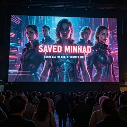 every where that people gathered, there were big tv screens. and from those screens came the men and women who saved mankind and through them the words of truth, digital art, cinematic, neon lighting, intricate details, cyberpunk
