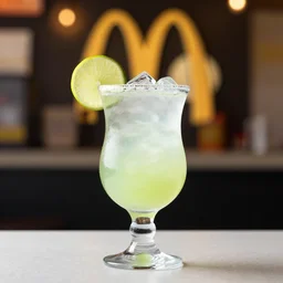a cocktail with lime garnish, mcdonalds, food photography, centered, bokeh, studio lighting, advertisement