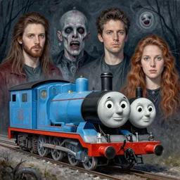 portrait, nightmare anomalies, thomas the train by dariusz zawadzki, kenneth blom, mental alchemy, james jean, pablo amaringo, naudline pierre, contemporary art, hyper detailed
