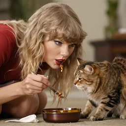 taylor swift eating a cat