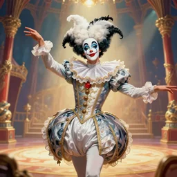 award winning art of a attractive male pierrot, performing at a magnificent circus, beautiful circus themed background, trending artstation, digital art, aesthetic, bloom, intricate, elegant, sharp focus, digital illustration, highly detailed, octane render, digital painting, concept art, fantasy carnival, masterpiece