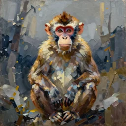 monkey abstract oil painting