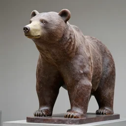 Marble statue of brown bear
