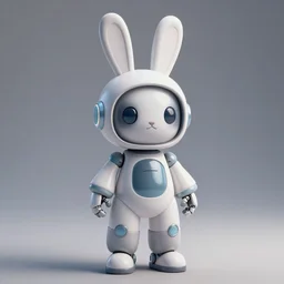 robot rabbit suit, photorealistic, unreal engine, 3 d