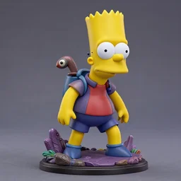 collectable cyberpunk bart simpson fantasy statue, d & d, pathfinder nendoroid, funko pop, resin statue, artstation, pinterest, etsy, detailed product photo, 3 / 4 dynamic pose