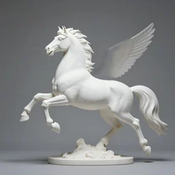 anish kapoor sculpture, white pigeon slowly morphing into a horse