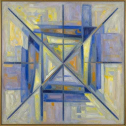 abstract art painting geometry lines forms in style of pierre - auguste renoir,, fine details,