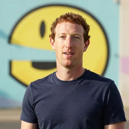mark zuckerberg with a pacman background, chromatic, amber, direct sunlight, dslr, banksy, pastel, dof