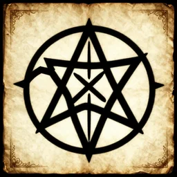 magic pentagram iconography old book logo diablo blizzard digital art, trending on art station kvlt by peder balke by fernando forero mystic high contrast bold colors noir