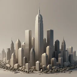 digital matte painting city carved out of tall peak
