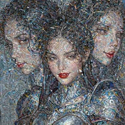 female warrior, lovely delicate face, sophisticated armor, red sexy lips, smile, close - up shots of faces, oil painting, passion, bravery, intricate armour costumes, light and shadow effects, intricate, digital painting, art station, concept art, cold tones, sharp focus, morandi color scheme, sharply shaped, illustration, art by makoto shinkai and lois van baarle