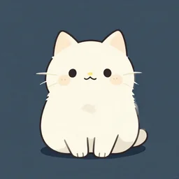 minimalist persian cat as cute sticky, artwork by studio ghibli