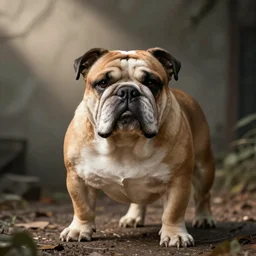 a bulldog rendered with vray,