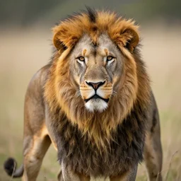 photorealistic portrait of a lion with a colorful mane