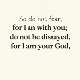 So do not fear, for I am with you; do not be dismayed, for I am your God. I will strengthen you and help you; I will uphold you with my righteous right hand. By Kentaro Miura