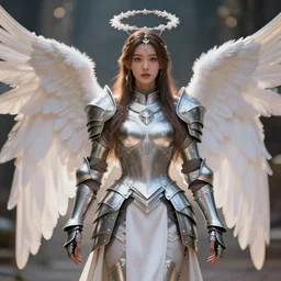 inuit woman in angelic armor, bokeh highly detailed, qichao wang, artgerm, cushart krenz, zeronis, trending on artstation, soft light, sharp edges, illustration, character design, concept art