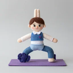 yoga puppet, felt