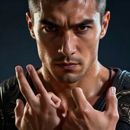 epic masterpiece mortal kombat, sweaty skin, hyperrealistic, octane render, cinematic, beautiful face and flawless skin, perfect hands, 5 fingers,  by Edgar Maxence and Ross Tran and Michael Whelan, Legends of Runeterra