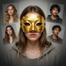 woman with golden mask, character sheet, Greg Rutkowski, Zabrocki, Karlkka, Jayison Devadas, trending on Artstation, 8K, ultra wide angle, zenith view, pincushion lens effect