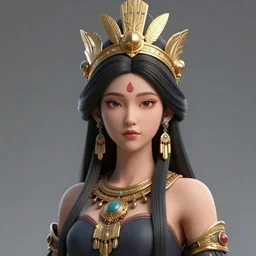 beautiful detailed 3 d matte painting of female empress of dark and light, indigenous, tribal, mononoke, wearing a golden crown, with a pale pink, by ellen jewett, tomasz alen kopera and justin gerard | sweet and sour, ying and yang, dark and light, opposed forces
