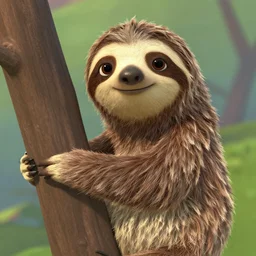 a sloth in the style of Pixar