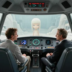 Inside futuristic spaceship cockpit, Edward Hopper and James Gilleard, Zdzislaw Beksinski, Mark Ryden, Wolfgang Lettl highly detailed, hints of Yayoi Kasuma