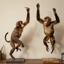 2 0 0 taxidermy monkeys painting by artgerm, and rob rey