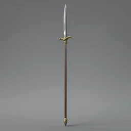 Polearm, pike, 3D render, fantasy weapon