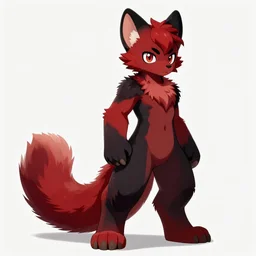visual static, dmt, something, male body weasel furry ( red & black ) fursona, attached tail